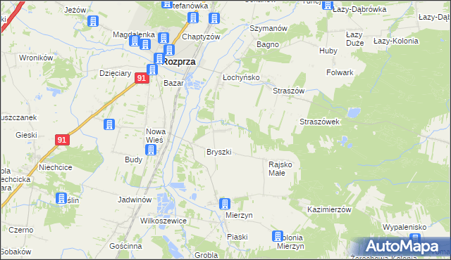 mapa Rajsko Duże, Rajsko Duże na mapie Targeo