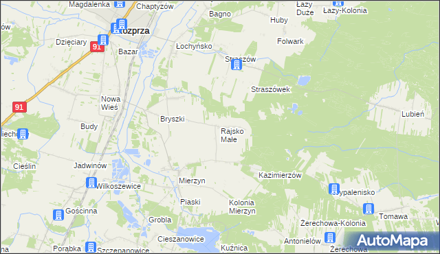 mapa Rajsko Małe, Rajsko Małe na mapie Targeo