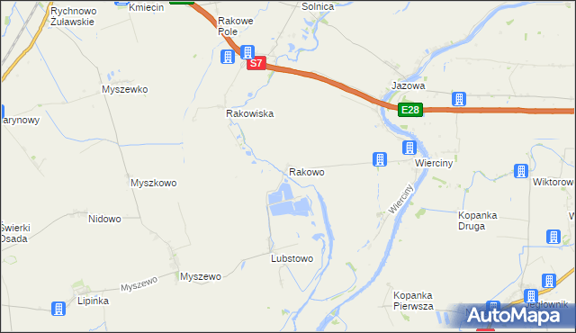 mapa Rakowo gmina Nowy Dwór Gdański, Rakowo gmina Nowy Dwór Gdański na mapie Targeo