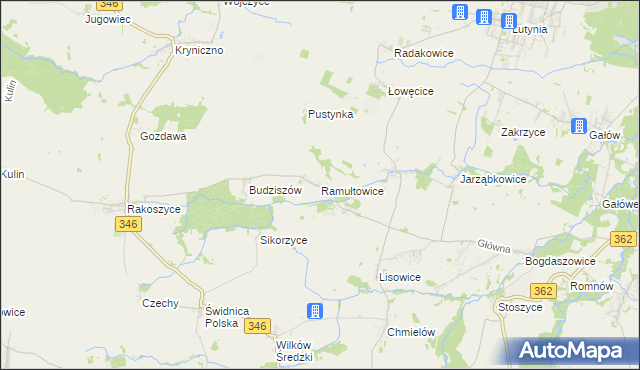 mapa Ramułtowice, Ramułtowice na mapie Targeo