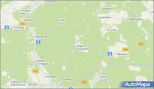 mapa Rapy Dylańskie, Rapy Dylańskie na mapie Targeo