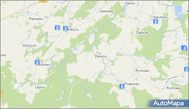 mapa Rarwino gmina Białogard, Rarwino gmina Białogard na mapie Targeo