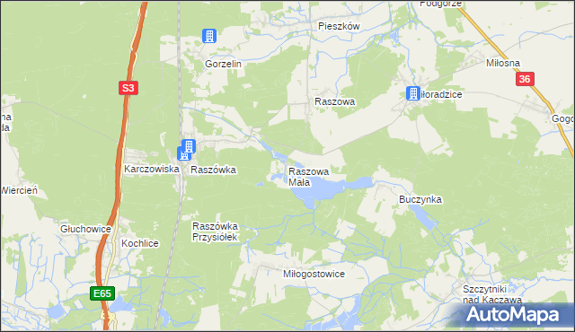 mapa Raszowa Mała, Raszowa Mała na mapie Targeo