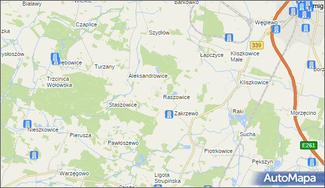 mapa Raszowice, Raszowice na mapie Targeo