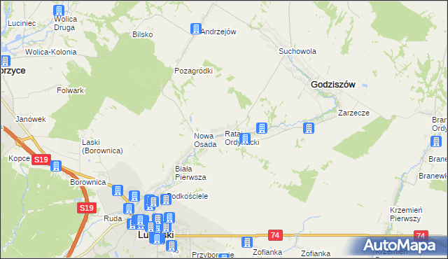mapa Rataj Ordynacki, Rataj Ordynacki na mapie Targeo