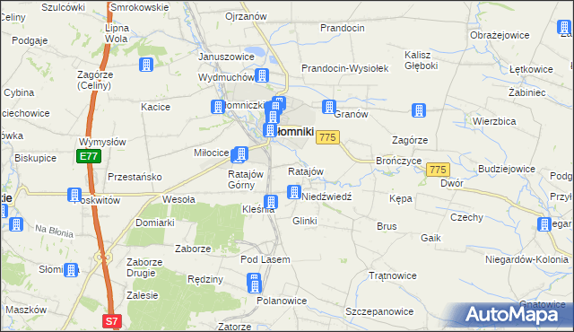 mapa Ratajów, Ratajów na mapie Targeo