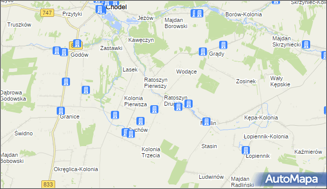 mapa Ratoszyn Drugi, Ratoszyn Drugi na mapie Targeo