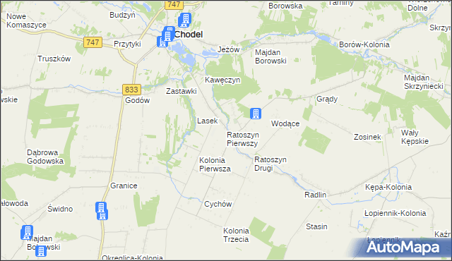 mapa Ratoszyn Pierwszy, Ratoszyn Pierwszy na mapie Targeo