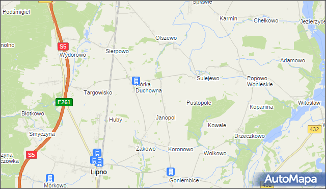 mapa Ratowice gmina Lipno, Ratowice gmina Lipno na mapie Targeo