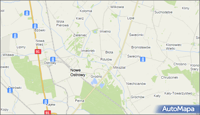 mapa Rdutów gmina Nowe Ostrowy, Rdutów gmina Nowe Ostrowy na mapie Targeo