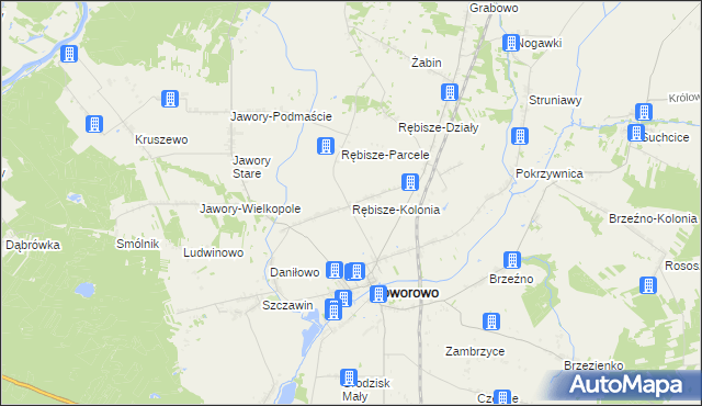 mapa Rębisze-Kolonia, Rębisze-Kolonia na mapie Targeo