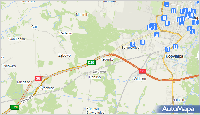 mapa Reblinko, Reblinko na mapie Targeo