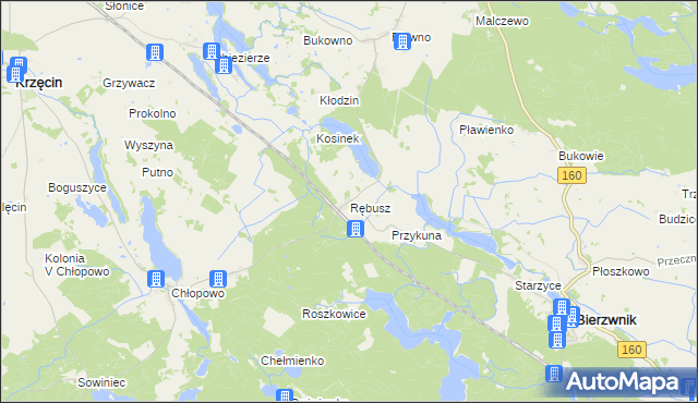 mapa Rębusz, Rębusz na mapie Targeo