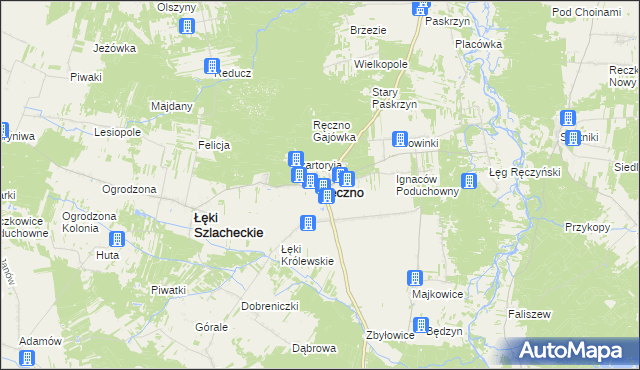 mapa Ręczno, Ręczno na mapie Targeo