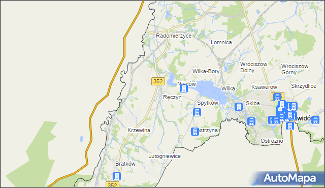 mapa Ręczyn, Ręczyn na mapie Targeo