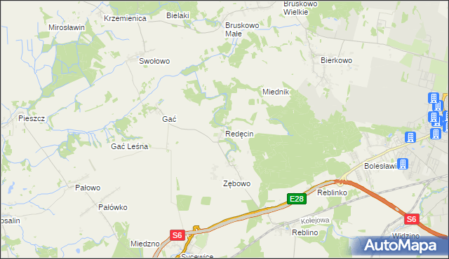 mapa Redęcin, Redęcin na mapie Targeo