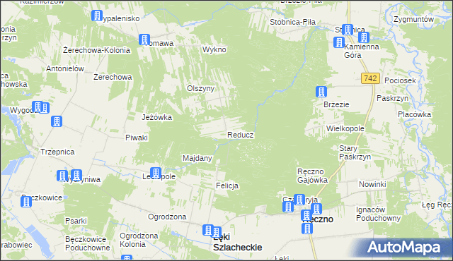 mapa Reducz, Reducz na mapie Targeo