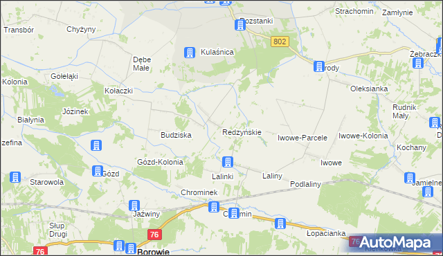 mapa Redzyńskie, Redzyńskie na mapie Targeo