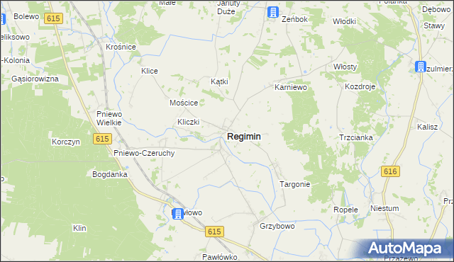 mapa Regimin, Regimin na mapie Targeo