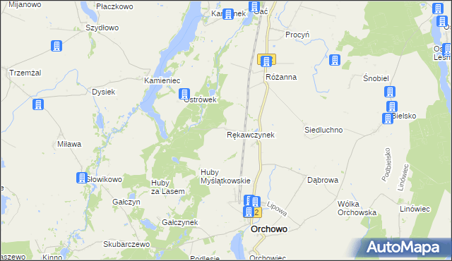 mapa Rękawczynek, Rękawczynek na mapie Targeo