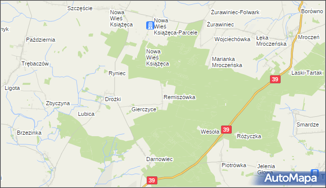 mapa Remiszówka, Remiszówka na mapie Targeo