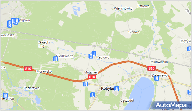 mapa Reptowo gmina Kobylanka, Reptowo gmina Kobylanka na mapie Targeo