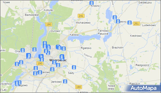 mapa Rgielsko, Rgielsko na mapie Targeo