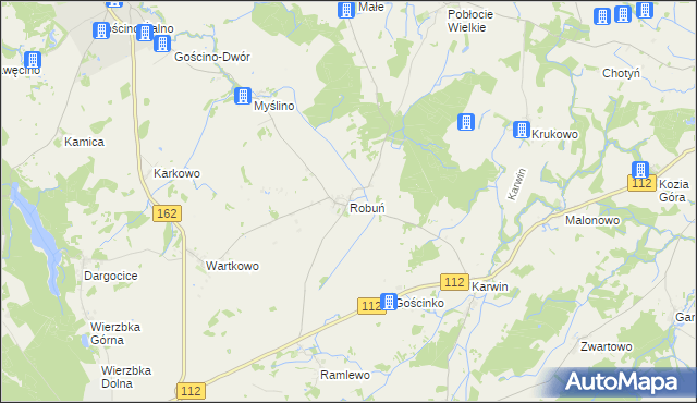 mapa Robuń, Robuń na mapie Targeo