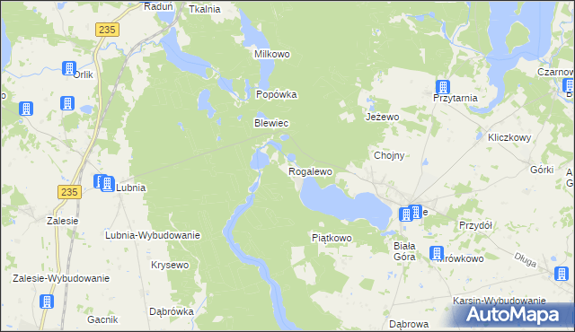 mapa Rogalewo, Rogalewo na mapie Targeo