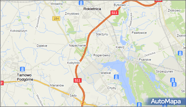 mapa Rogierówko, Rogierówko na mapie Targeo