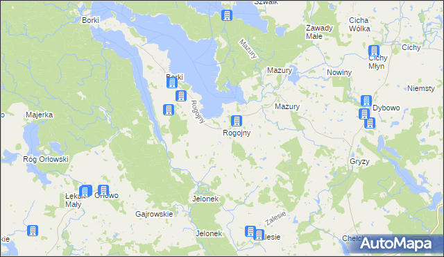 mapa Rogojny gmina Świętajno, Rogojny gmina Świętajno na mapie Targeo