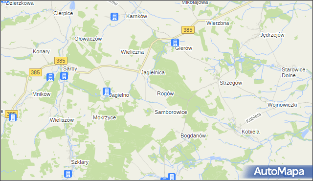 mapa Rogów gmina Grodków, Rogów gmina Grodków na mapie Targeo