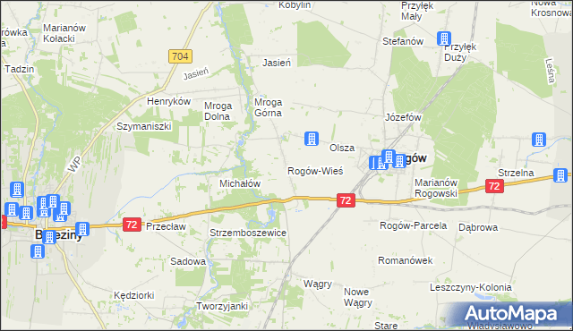 mapa Rogów-Wieś, Rogów-Wieś na mapie Targeo