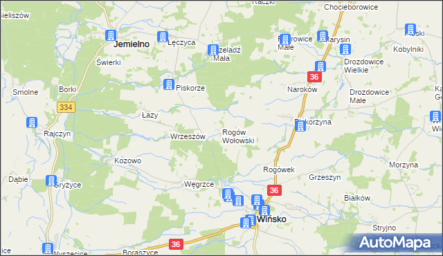 mapa Rogów Wołowski, Rogów Wołowski na mapie Targeo