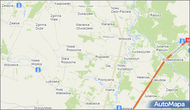 mapa Rogówiec, Rogówiec na mapie Targeo