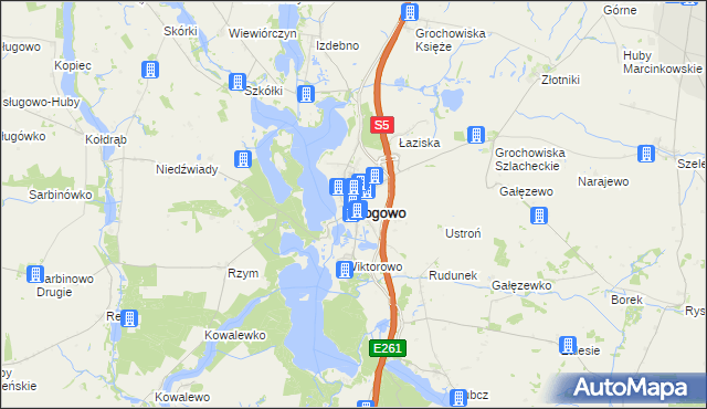 mapa Rogowo powiat żniński, Rogowo powiat żniński na mapie Targeo