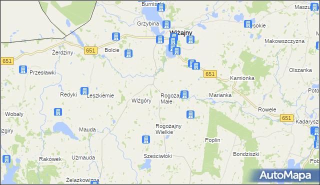 mapa Rogożajny Małe, Rogożajny Małe na mapie Targeo