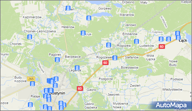 mapa Rogożewek, Rogożewek na mapie Targeo