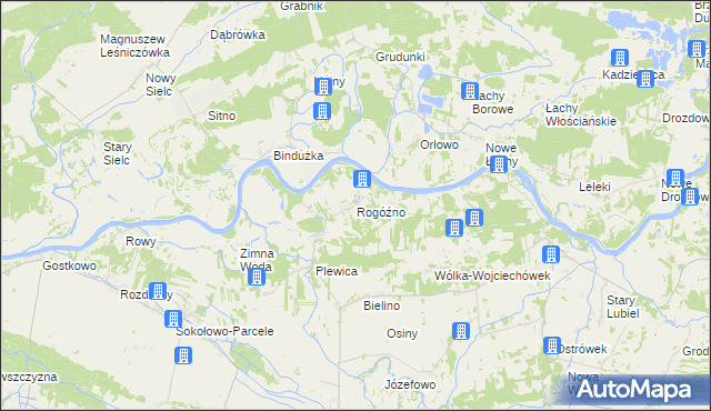 mapa Rogóźno gmina Rząśnik, Rogóźno gmina Rząśnik na mapie Targeo