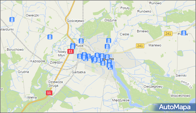 mapa Rogoźno powiat obornicki, Rogoźno powiat obornicki na mapie Targeo