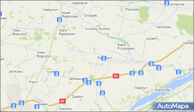 mapa Roguszyn gmina Czerwińsk nad Wisłą, Roguszyn gmina Czerwińsk nad Wisłą na mapie Targeo