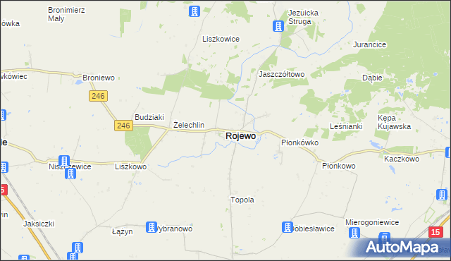 mapa Rojewo powiat inowrocławski, Rojewo powiat inowrocławski na mapie Targeo