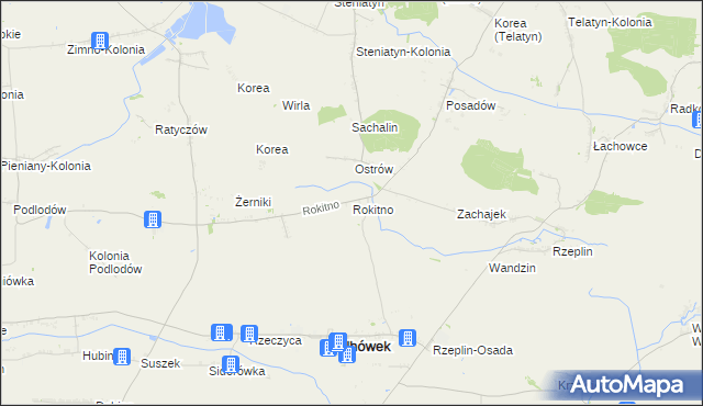 mapa Rokitno gmina Ulhówek, Rokitno gmina Ulhówek na mapie Targeo