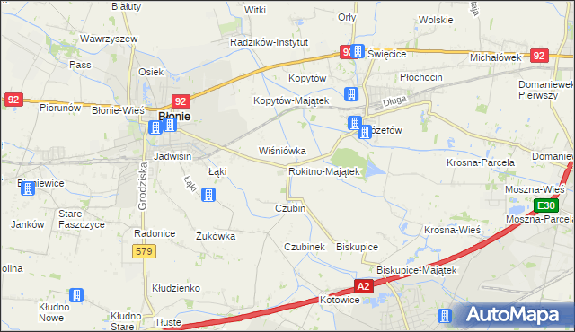 mapa Rokitno-Majątek, Rokitno-Majątek na mapie Targeo