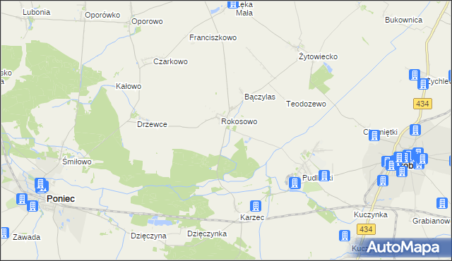 mapa Rokosowo Osada, Rokosowo Osada na mapie Targeo