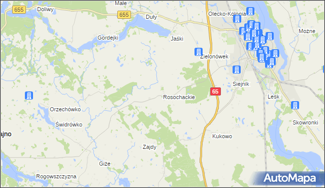 mapa Rosochackie, Rosochackie na mapie Targeo