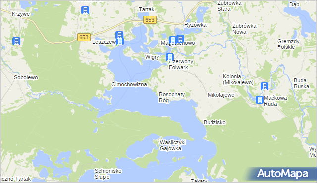 mapa Rosochaty Róg, Rosochaty Róg na mapie Targeo