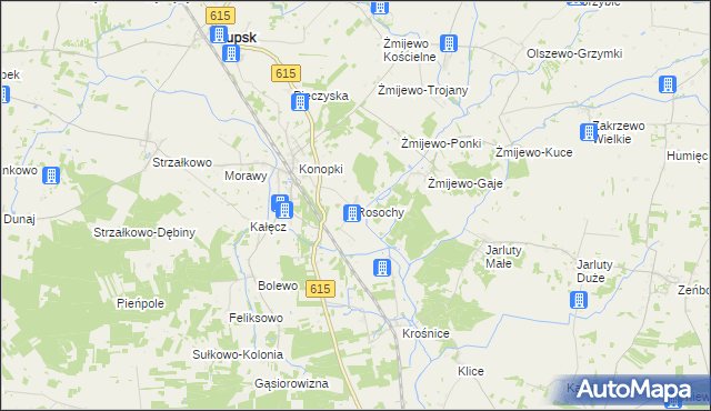 mapa Rosochy gmina Stupsk, Rosochy gmina Stupsk na mapie Targeo