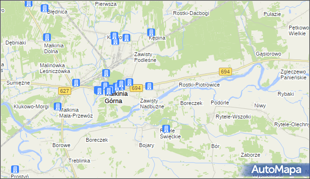 mapa Rostki Wielkie, Rostki Wielkie na mapie Targeo