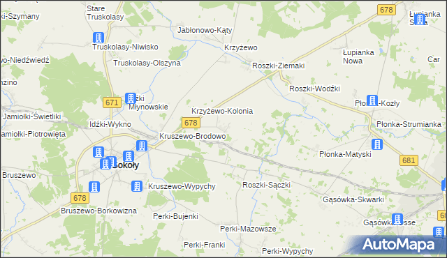 mapa Roszki-Chrzczony, Roszki-Chrzczony na mapie Targeo